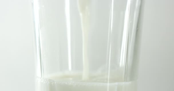 Milk Being Poured Glass Showing Just Middle Section Glass Close — Stock Video