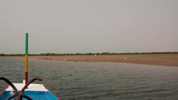 Montar Barco Fluvial Sur Senegal — Vídeos de Stock