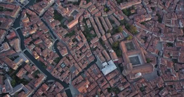 Rakt Ner Flygfoto Basilica Dei Frari Hustak Venedig Italien — Stockvideo