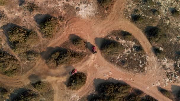 Zwei Vierräder Rasen Die Kurvenreichen Trails Cavo Greko Zypern — Stockvideo