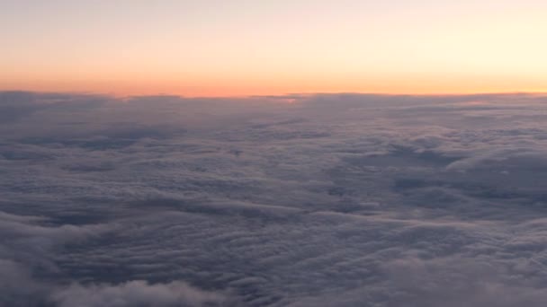 Aerial View Beautiful Sunset Looking Clouds — Vídeo de Stock