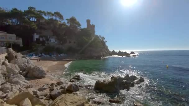 Lloret Mar海滩西班牙地中海 科斯塔布拉瓦 — 图库视频影像