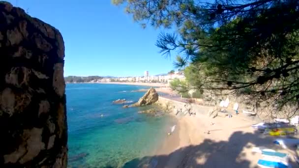 Lloret Mar海滩西班牙地中海 科斯塔布拉瓦 — 图库视频影像