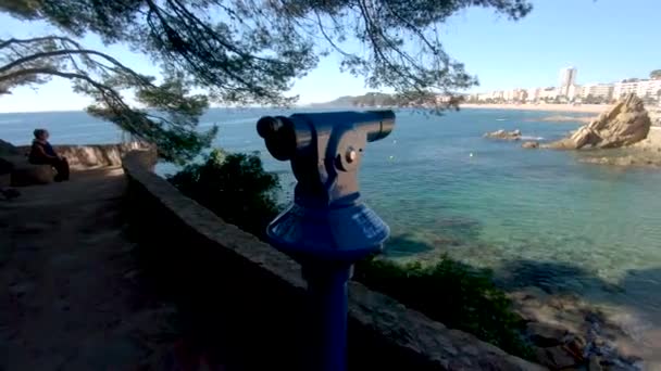 Lloret Mar海滩西班牙地中海 科斯塔布拉瓦 — 图库视频影像