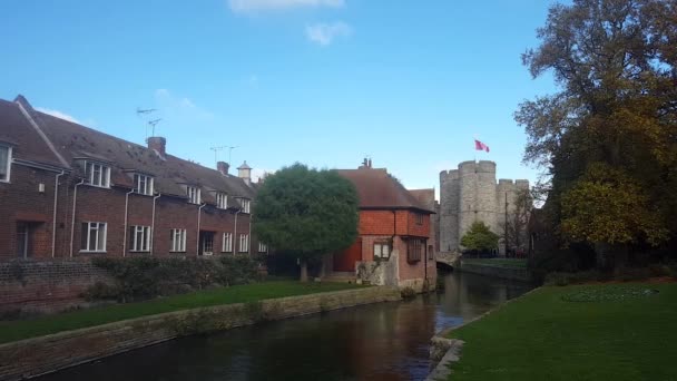 Westgate Towers Canterbury Kent Punto Riferimento Storico Nel Centro Della — Video Stock