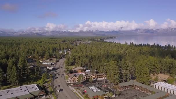 Drönarbilder Huvudvägen South Lake Tahoe Kalifornien Den Här Filmen Togs — Stockvideo