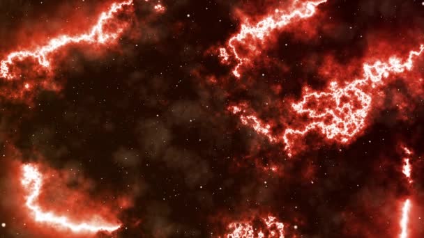 Spazio Cinematografico Rosso Con Nebulosa — Video Stock