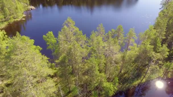 Stunningly Beautiful Narrow Isthmus Leading Small Island Finnish Wilderness July — Stock videók