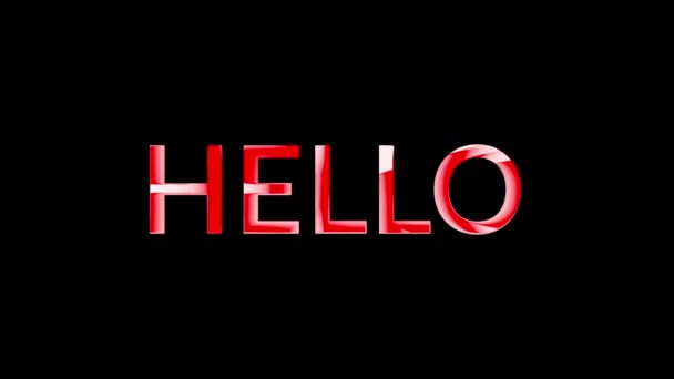 Nahtlose Hello Rot Weiße Text Animation — Stockvideo