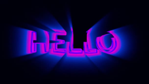 Kusursuz Döngü Hello Projektör Graffiti Tarzı Animasyon — Stok video