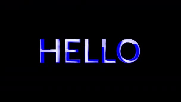 Nahtlose Hello Blau Weiße Text Animation — Stockvideo