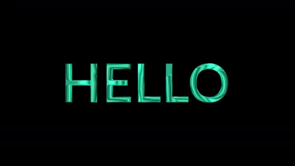 Nahtlose Schleife Hello Textanimation Metallic Grün — Stockvideo