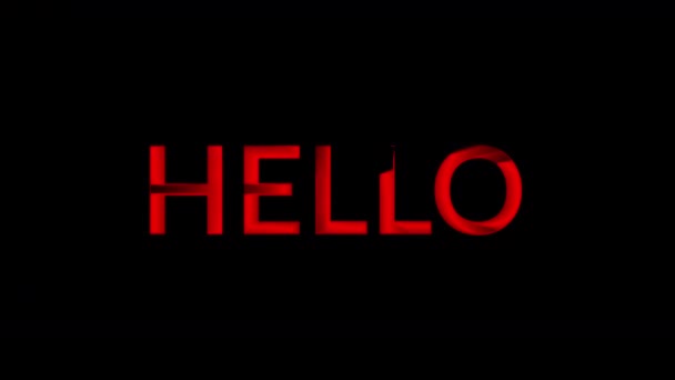 Kusursuz Döngü Hello Kırmızı Metin Sıvı Animasyonu — Stok video