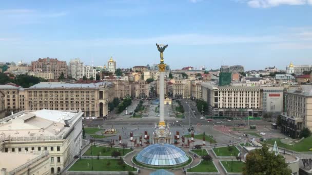 Aerial View Independence Square Kiev Ukraine — 비디오