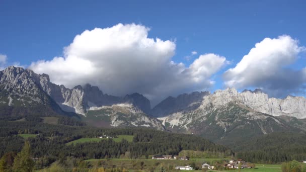 Nice Weather Clouds Lift Mountain Top Austrian Alps Tyrol — Stockvideo