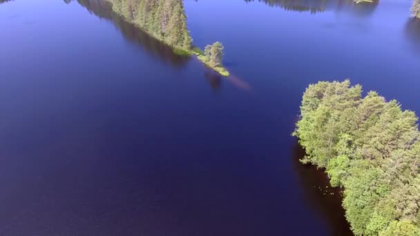 Capa Estreita Lago Florestal Finlandês Lago Calmo Belas Paisagens — Vídeo de Stock