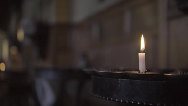 Kerze Der Kirche England — Stockvideo