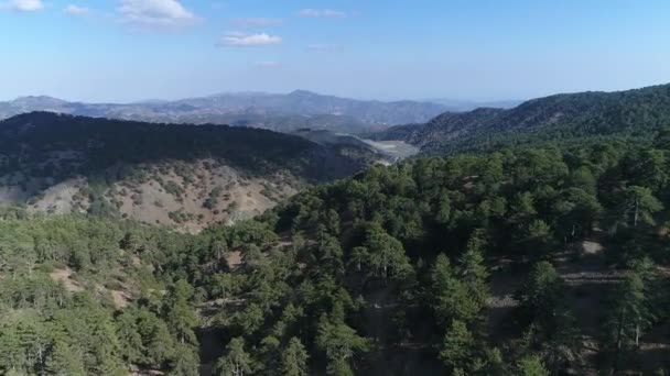 Aerial Footage Flying Troodos Mountain Range Cyprus — Stockvideo