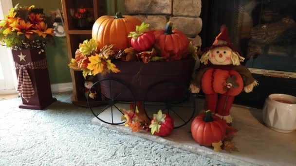 Autumn Decorations Home Decor — Vídeo de Stock