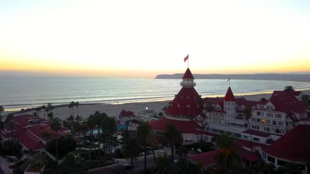 Hotel Del Coronado Amazing Sunset — Stock Video