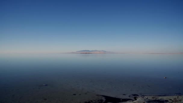 Όμορφη Γραφική Θέα Του Τοπίου Και Μεγάλη Λίμνη Αλάτι Από — Αρχείο Βίντεο