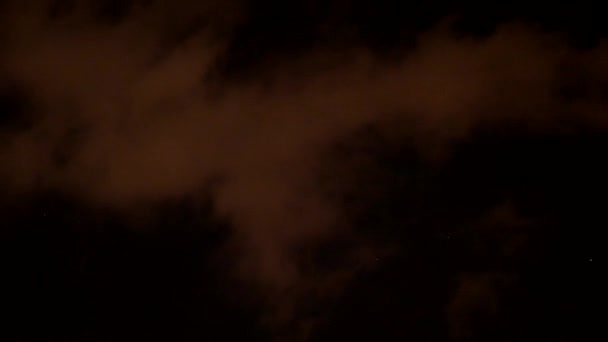 Clouds Quickly Pass Dark Night Sky Single Star Glowing — Video