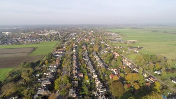 Drone Rural Town Slowly Backwards — ストック動画