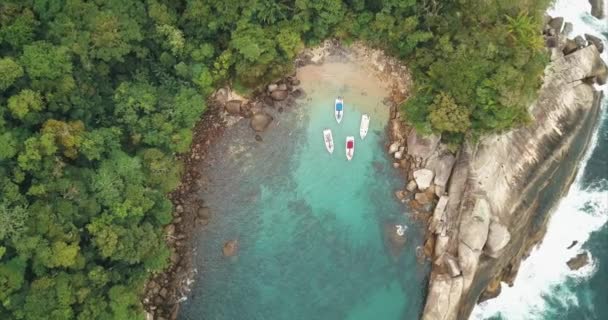 Aerial View Cove Brazil — Stock video