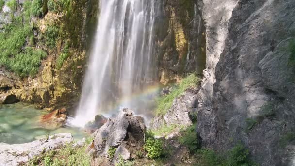 Shot Waterfall Theti National Park Albania — Stock Video