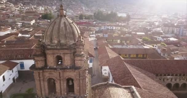 Aerial Shot Cusco Cathedral — Stockvideo