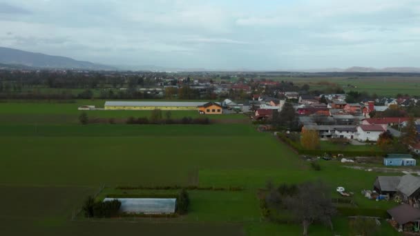 Aerial View Podova Brezula Race Rural Villages Eastern Slovenia South — Stock videók