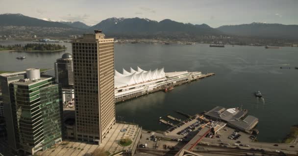 Time Lapse Vancouver Harbour North Shore Background Overview Sunny Day — Vídeos de Stock