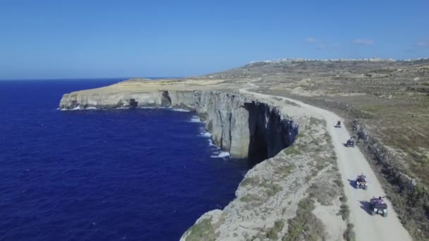 Quad Bike Malta Drone View — Stock video