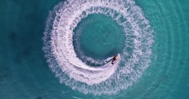 Jet Skiing Circles Indian Ocean Powerful Jet Ski Medium Shot — Stock Video