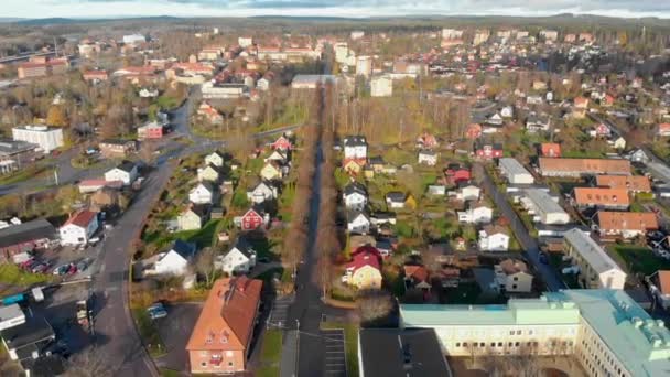 Drone Footage Flying School Residential Area Downtown Background Filmed Realtime — Vídeo de Stock