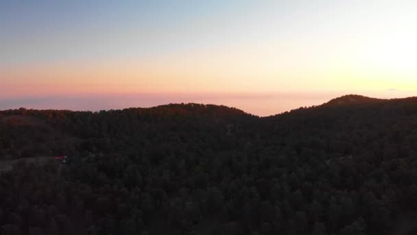 Aerial View Mount Olympus Red Sunset Glow — 비디오