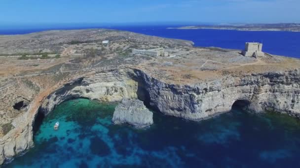 Νήσος Comino Από Αέρος Στη Μάλτα — Αρχείο Βίντεο