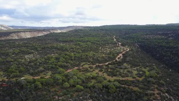 Wide Aerial Drone Shot Inland Akamas Peninsula Cyprus Paphos Hiking — Stok video
