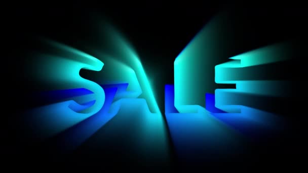 Seamless Loop Searchlight Sale Sign Animation Six Seconds Blue White — Stockvideo