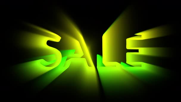 Seamless Loop Searchlight Sale Sign Animation Ten Seconds Yellow Green — Video