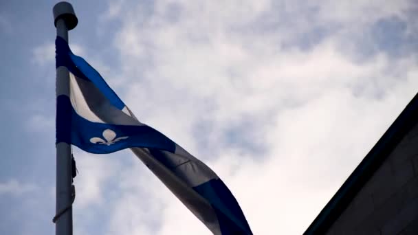 Province Quebec Flag Waving Winds — 비디오