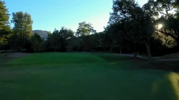 Aerial Drone San Vicente Golf Course Ramona California Sunrise — Stock Video