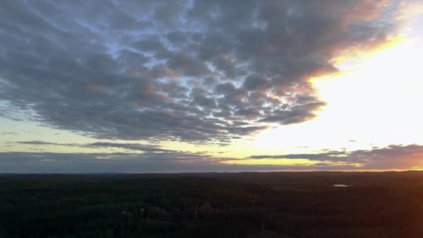 Aerial Footage Sunset Summer Finland — Vídeo de Stock