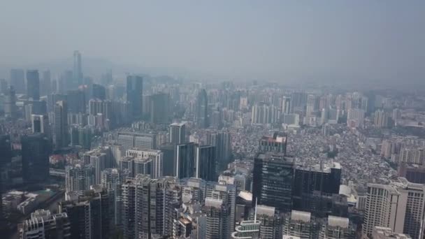 Guangzhou China Aerial Shot Tianhe District Congested Living Building Blocks — Wideo stockowe