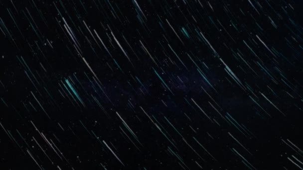 Movimento Lento Voando Através Estrelas Cadentes Galáxia Espacial Exterior — Vídeo de Stock