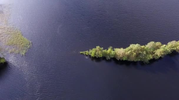 Belle Petite Île Étroite Dans Lac Finlande — Video