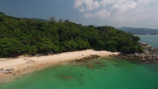 Aerial Side Shot Beautiful Beach Southern Thailand — ストック動画