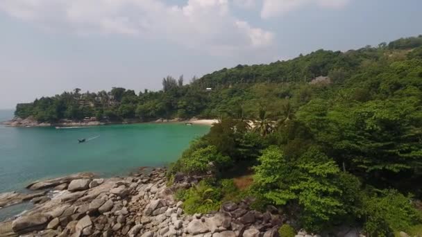 Aerial Side Reveal Shot Beautiful Beach Southern Thailand — Vídeo de Stock