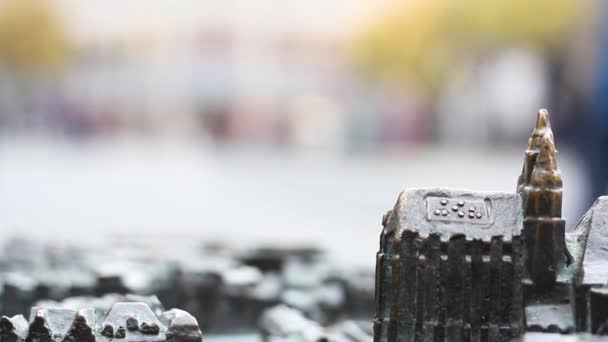 Mappa Miniatura Erfurt Fronte Municipio Sfondo Sfocato — Video Stock