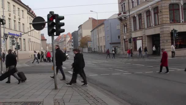 Timelaps Bussy Central Erfurt Street Low Emission Zone — стокове відео